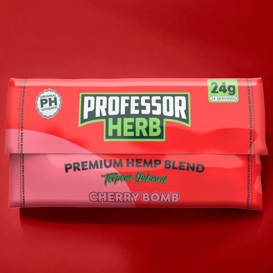 PROFESSOR HERB HEMP SHAKE / TOBACCO ALTERNATIVE - CHERRY BOMB 24g POUCH - 1400mg CBD