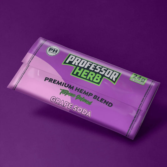 PROFESSOR HERB HEMP SHAKE / TOBACCO ALTERNATIVE - GRAPE SODA 24g POUCH - 1400mg CBD