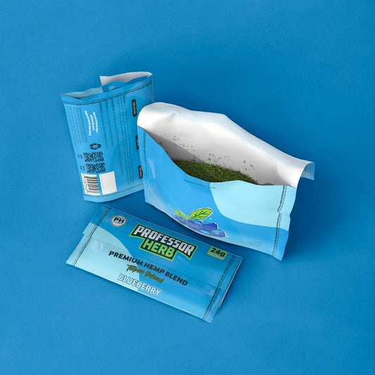 PROFESSOR HERB HEMP SHAKE / TOBACCO ALTERNATIVE - BLUEBERRY 24g POUCH - 1400mg CBD