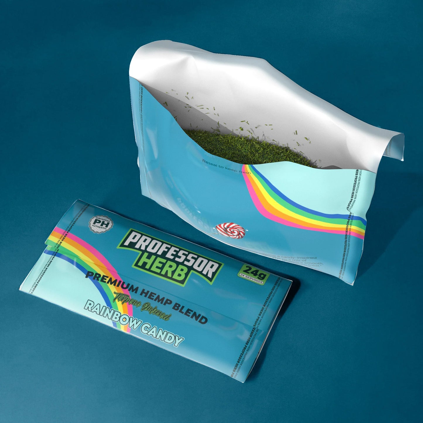 PROFESSOR HERB HEMP SHAKE / TOBACCO ALTERNATIVE - RAINBOW CANDY 24g POUCH - 1400mg CBD