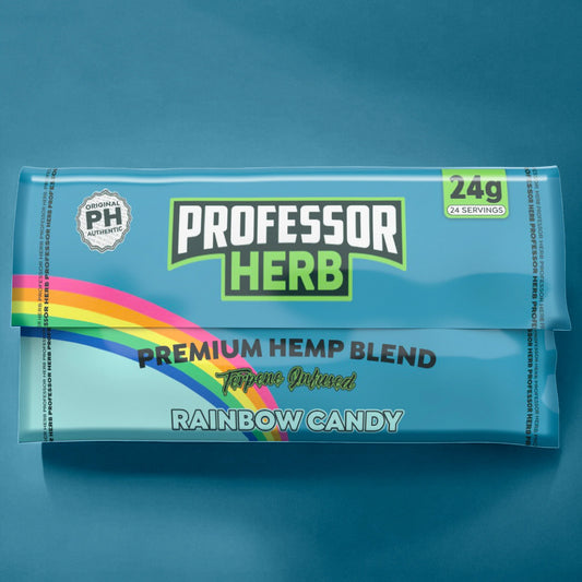PROFESSOR HERB HEMP SHAKE / TOBACCO ALTERNATIVE - RAINBOW CANDY 24g POUCH - 1400mg CBD