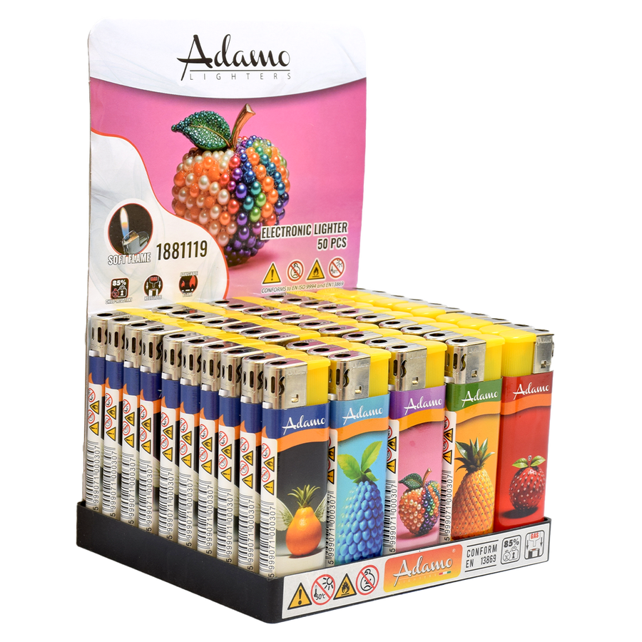 Adamo Refillable Electric Lighters - STRANGE FRUIT DESIGN - FULL SETS OF 5 LIGHTERS / BULK