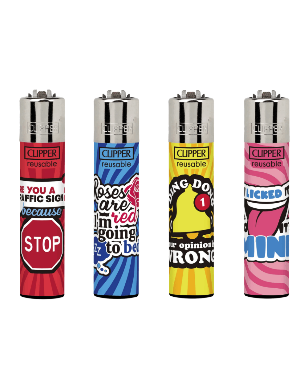 CLIPPER LIGHTERS - MICRO SIZE - FUNNY PHRASES