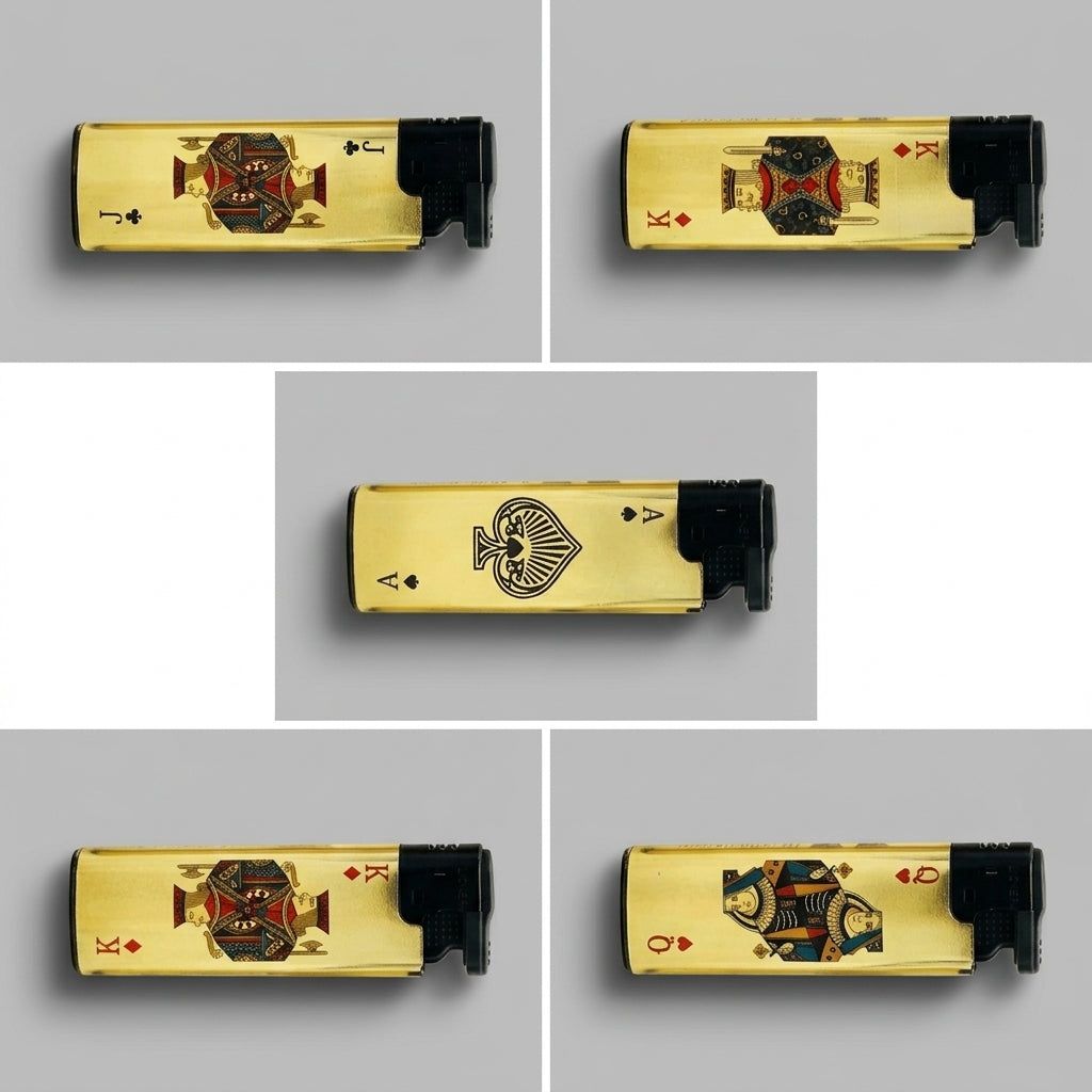 VEGAS GOLD PLAYING CARDS - JET FLAME WINDPROOF LIGHTERS