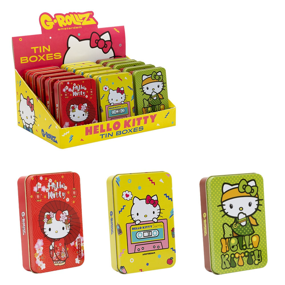 HELLO KITTY LARGE TOBACCO TINS BY G-ROLLZ - 9 DIFFERENT DESIGNS - STORAGE BOXES