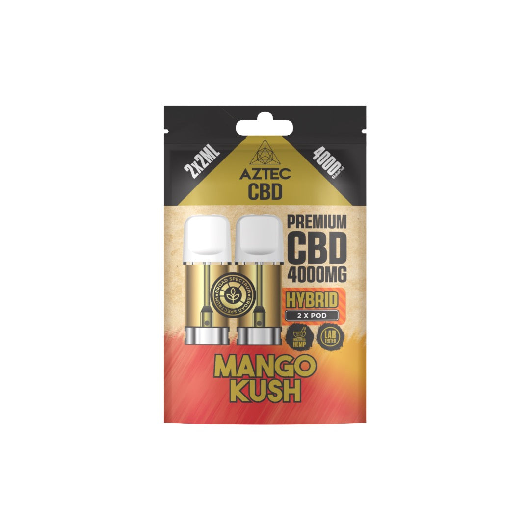 Aztec CBD 4000mg Broad Spectrum CBD Pods 2ml 4000 Puffs - 2 Pcs