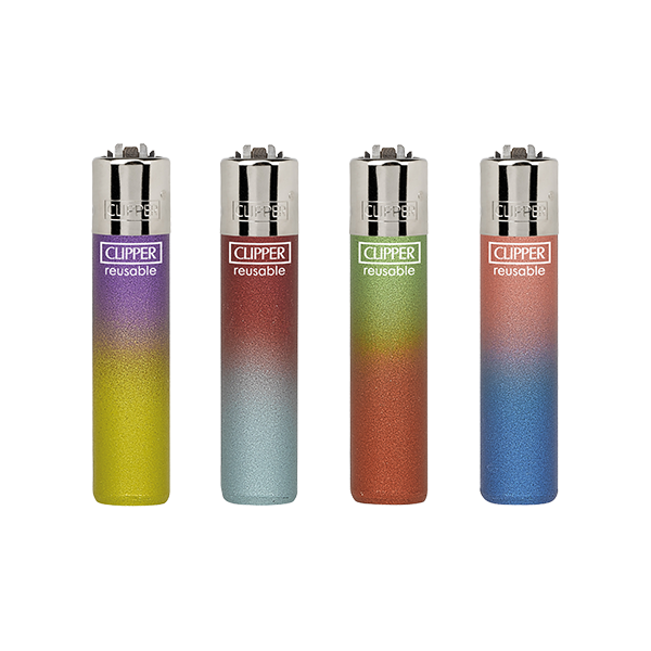 40 x Clipper Classic Flint Metallic Gradient 7 Lighters