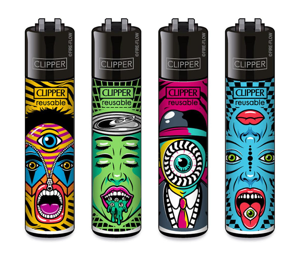 CLIPPER LIGHTERS - TRIPPY FACES