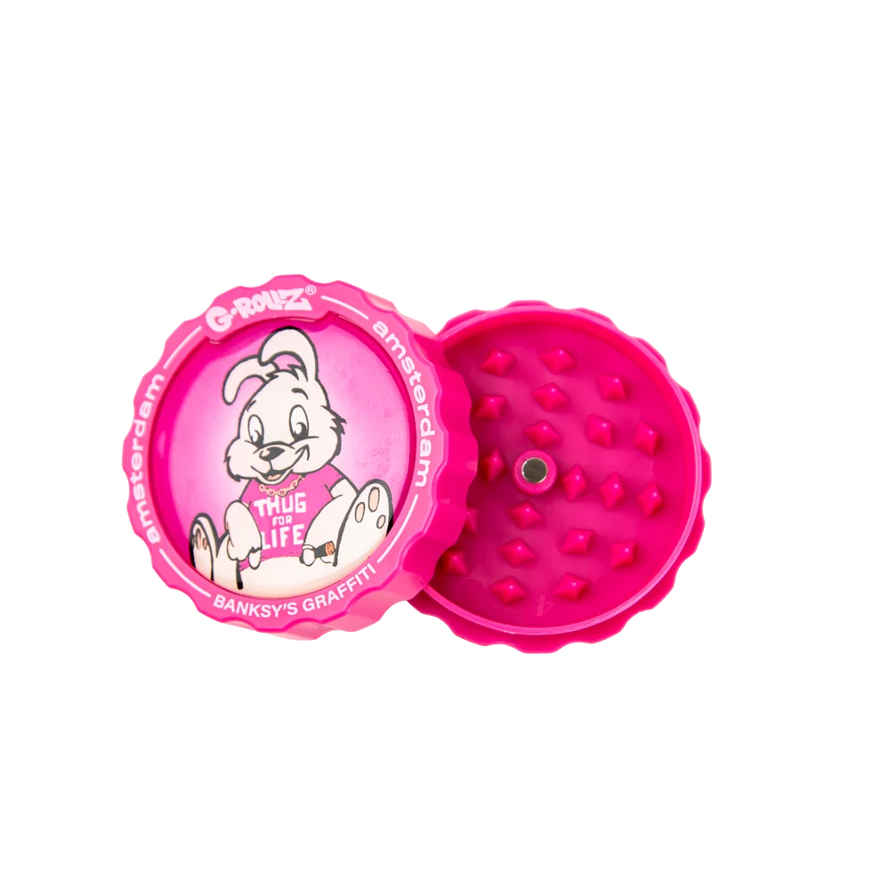 G-ROLLZ ACRYLIC 3 PART GRINDER 53mm - THUG FOR LIFE BUNNY DESIGN
