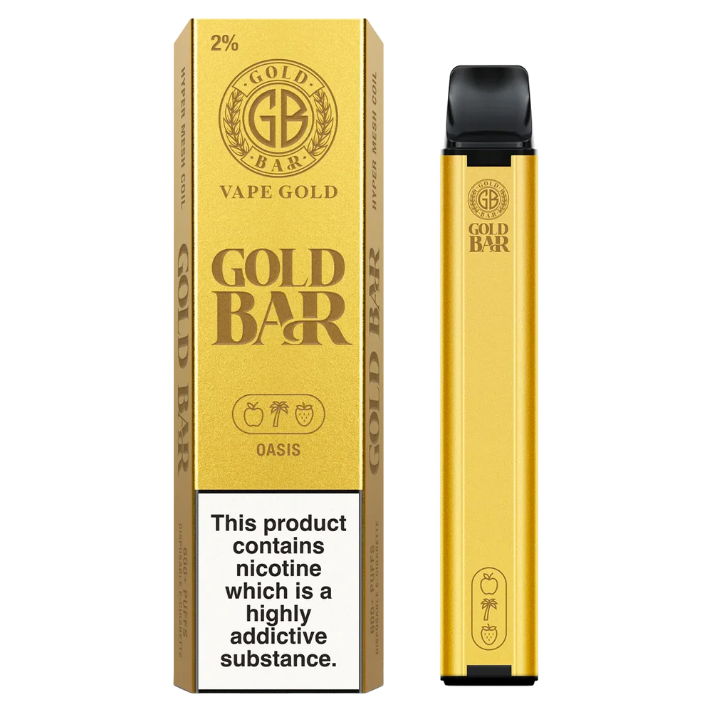 GOLD BAR DISPOSABLE VAPES - 600 PUFFS - CHOOSE YOUR FLAVOUR