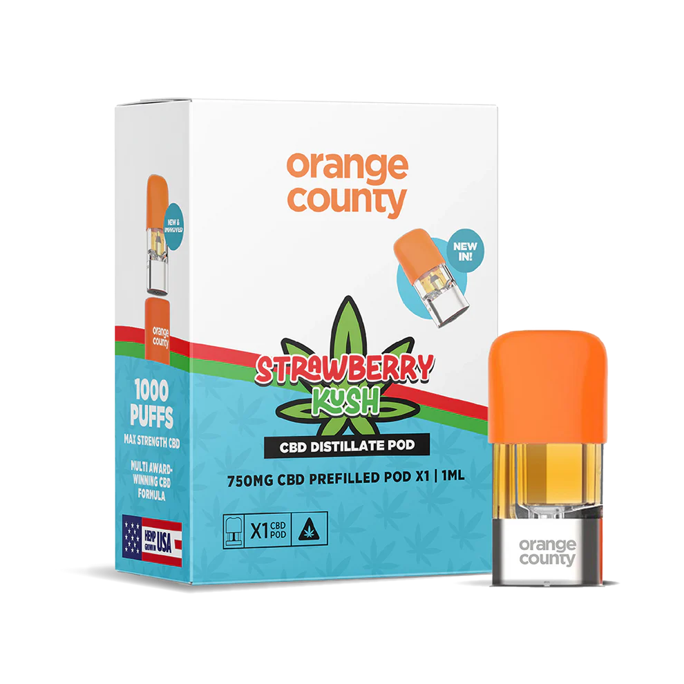 ORANGE COUNTY 1ml 750mg CBD DISTILLATE REPLACEMENT VAPE PODS