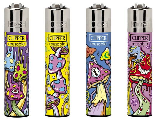 CLIPPER LIGHTERS - TRIPPY PSYCH MUSHROOMS