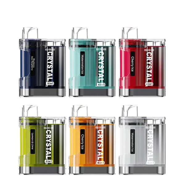 CRYSTAL BAR 4 in 1 - 2400 PUFF PRE-FILLED POD VAPE KIT 20mg (2%) - CHOOSE FLAVOURS