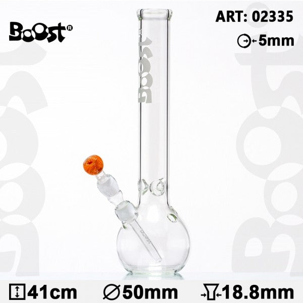 BOOST 41cm GLASS BONG - WHITE BOOST LOGO