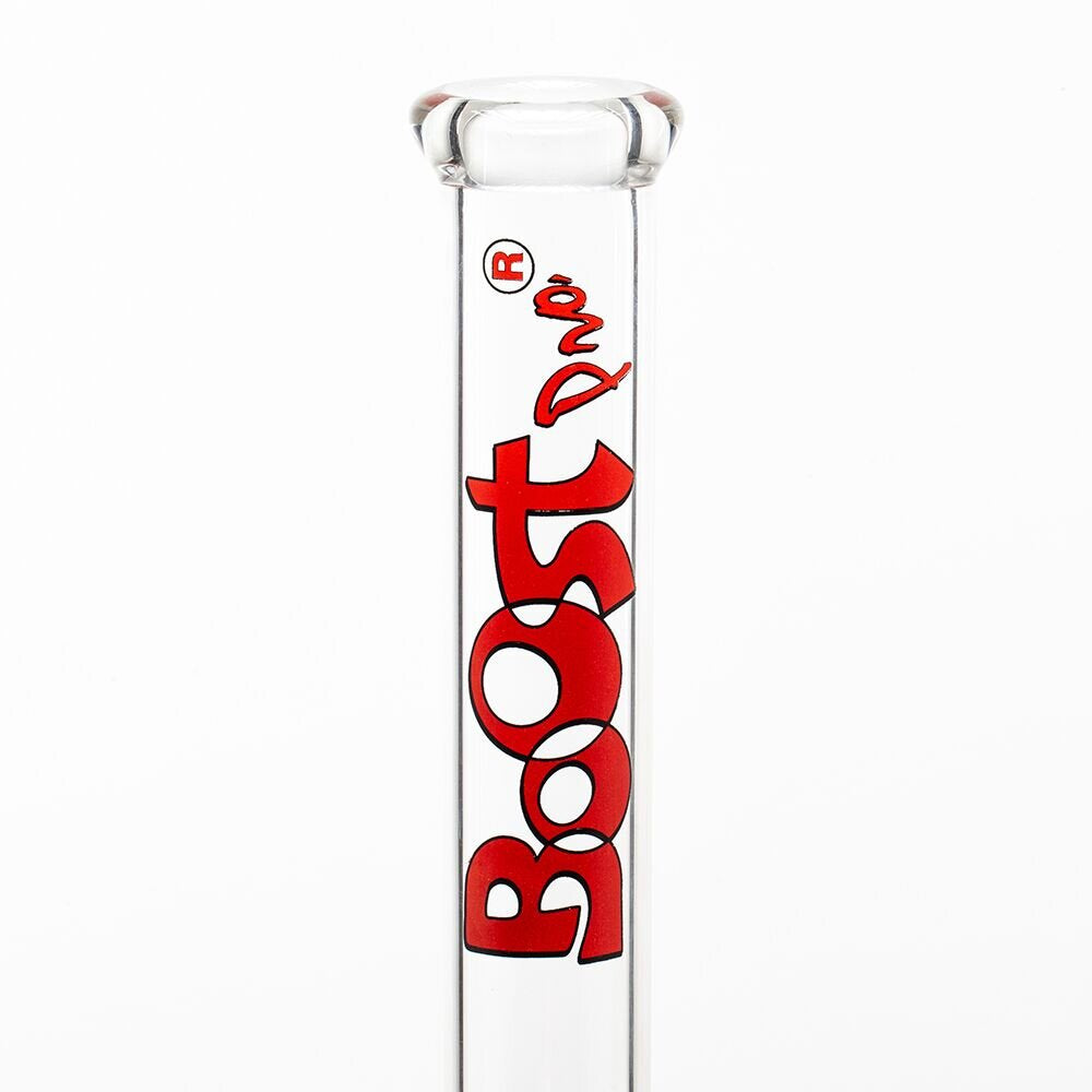 BOOST 44cm GLASS BEAKER BONG - RED BOOST PRO LOGO