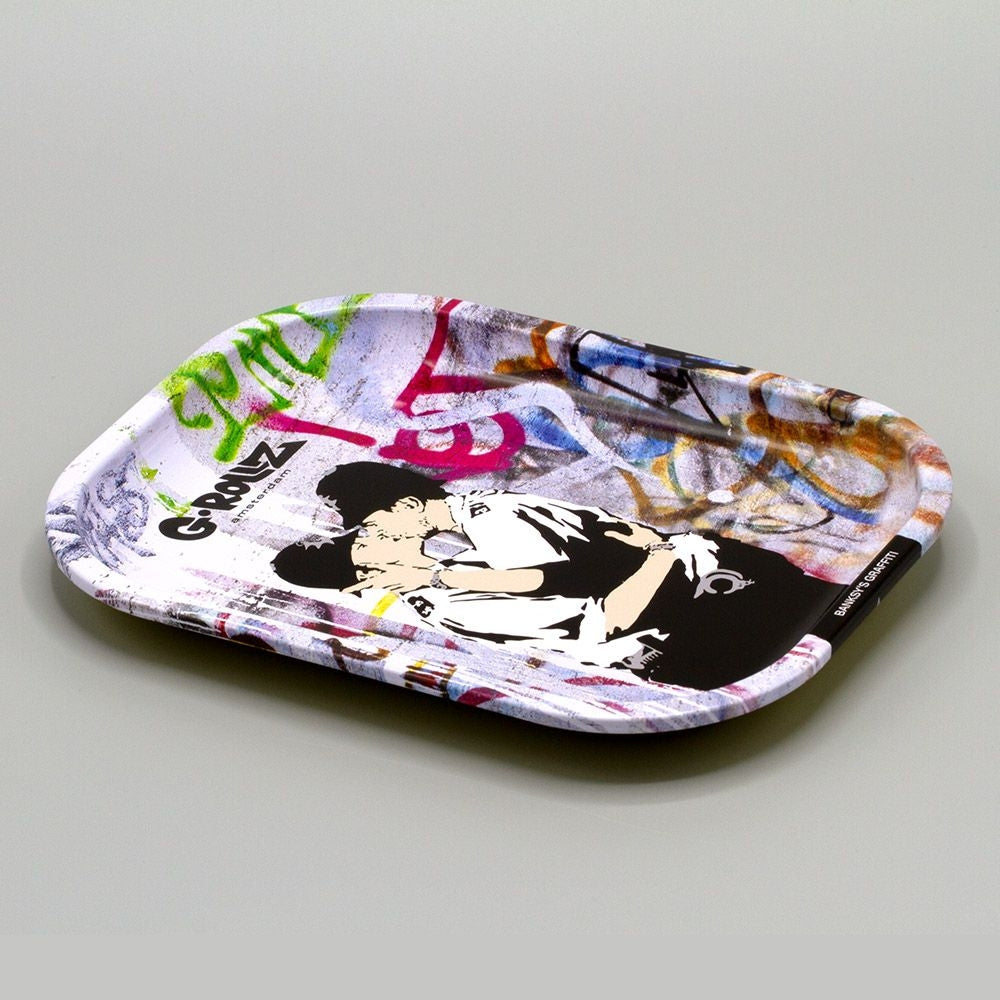 G-ROLLZ BANKSY'S "COP ON COP" METAL ROLLING TRAY