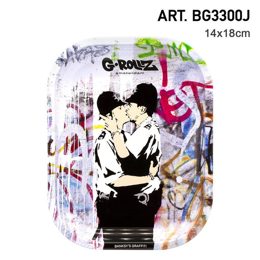 G-ROLLZ BANKSY'S "COP ON COP" METAL ROLLING TRAY
