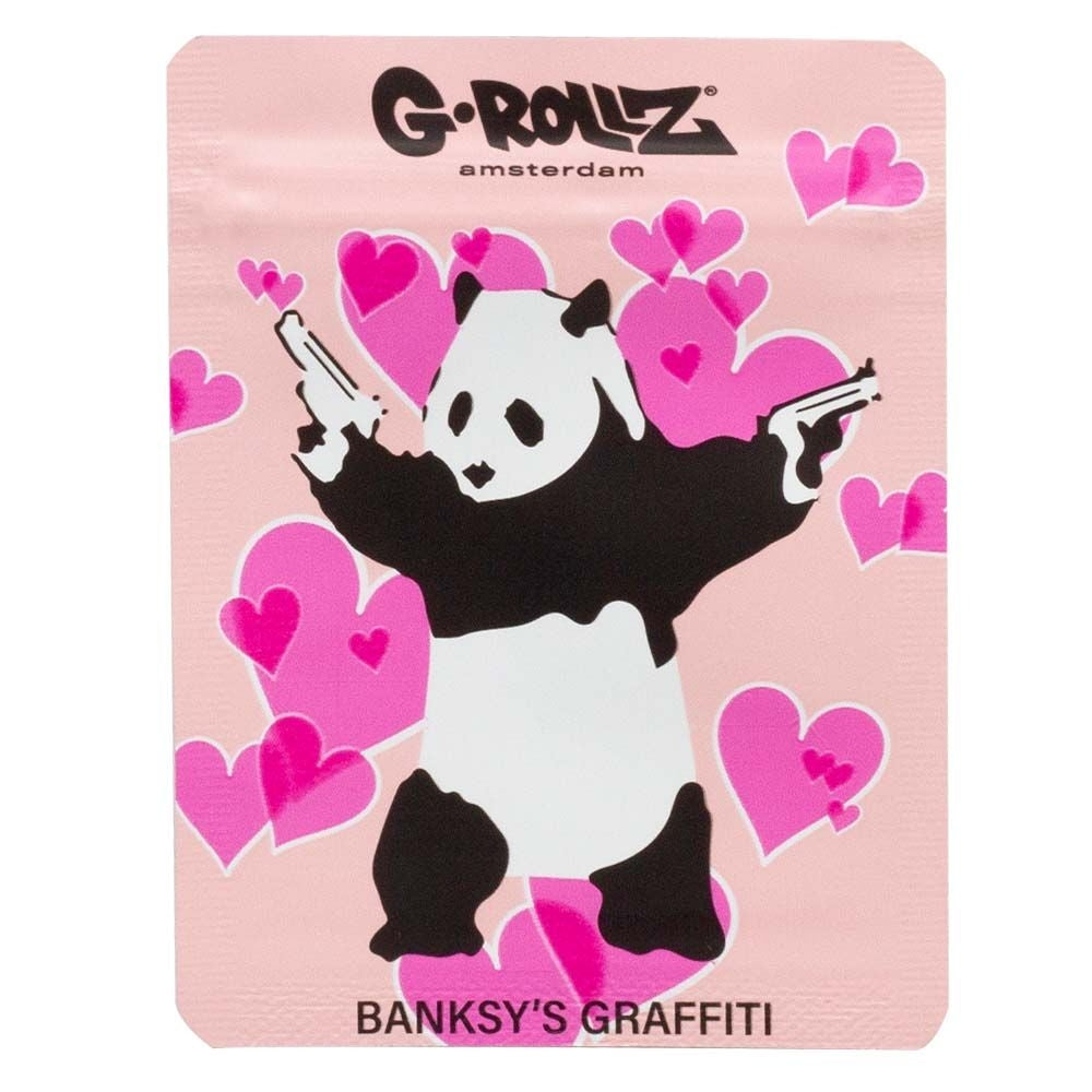 G-ROLLZ SMELL PROOF BAG BANKSY'S "PANDA GUNNIN" DESIGN 85x65mm