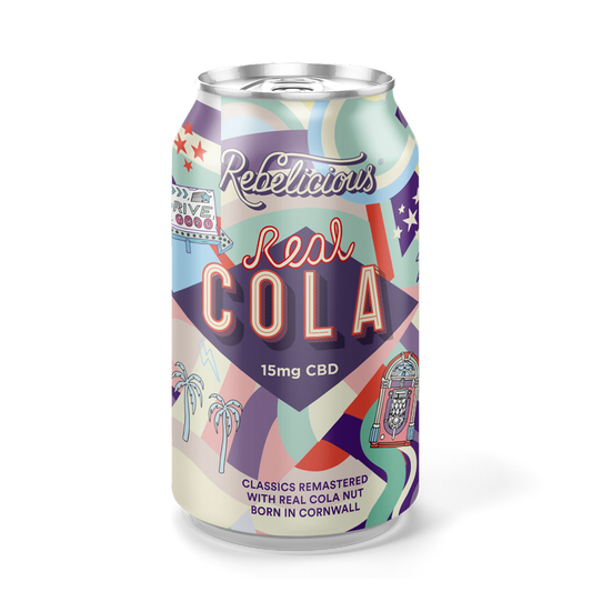 REBELICIOUS - REAL COLA 15mg CBD INFUSED SPARKLING SOFT DRINK 330ml