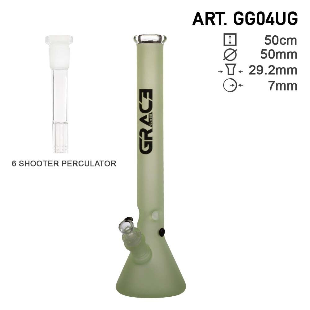 GRACE GLASS 50cm GREEN PEARL BEAKER BONG