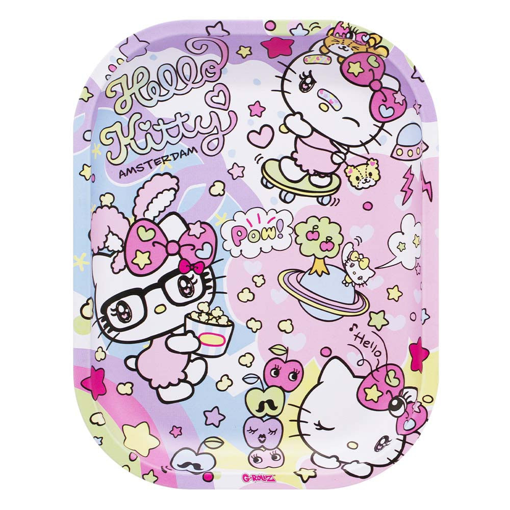 HELLO KITTY "POPCORN WORLD" METAL ROLLING TRAY BY G-ROLLZ - SMALL