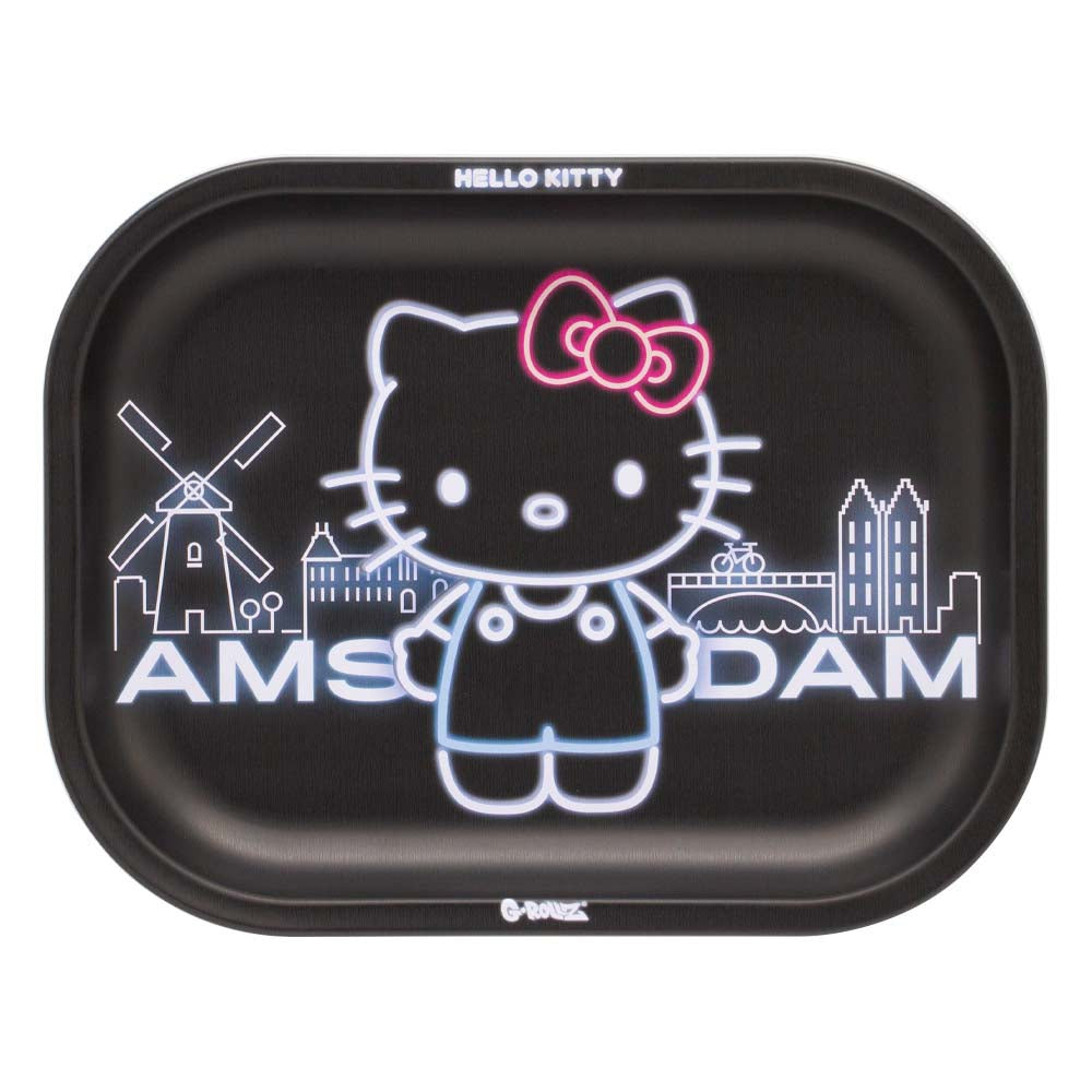 HELLO KITTY "NEON AMSTERDAM" METAL ROLLING TRAY BY G-ROLLZ - SMALL OR MEDIUM