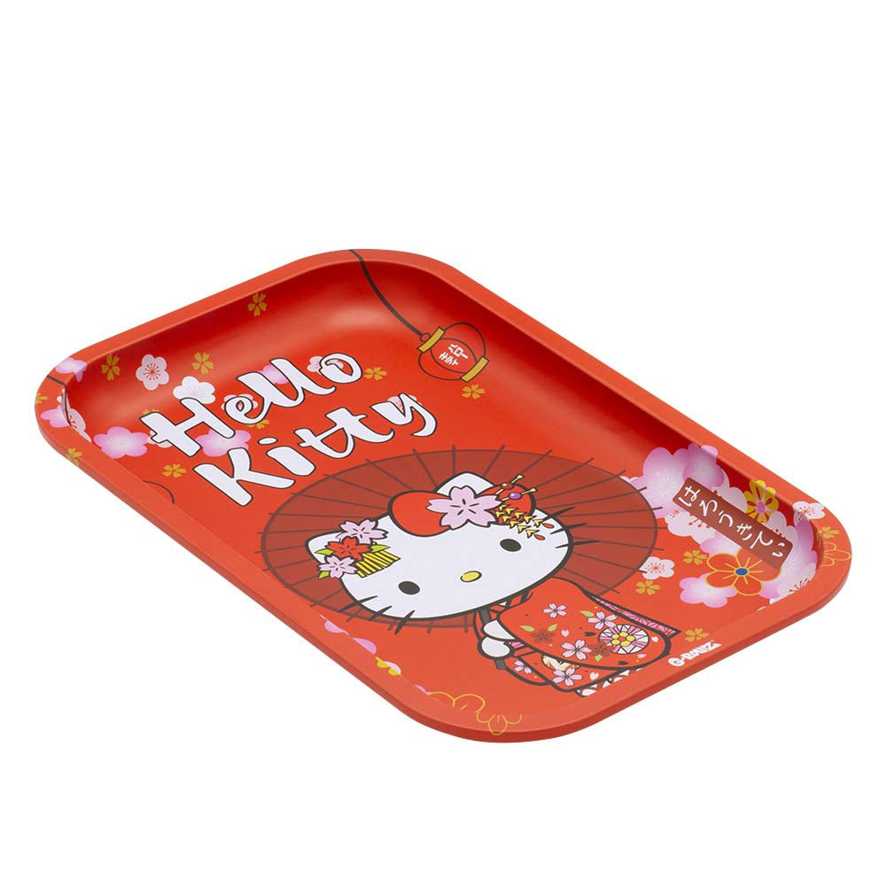 HELLO KITTY "JAPANESE RED KIMONO" METAL ROLLING TRAY BY G-ROLLZ - MEDIUM