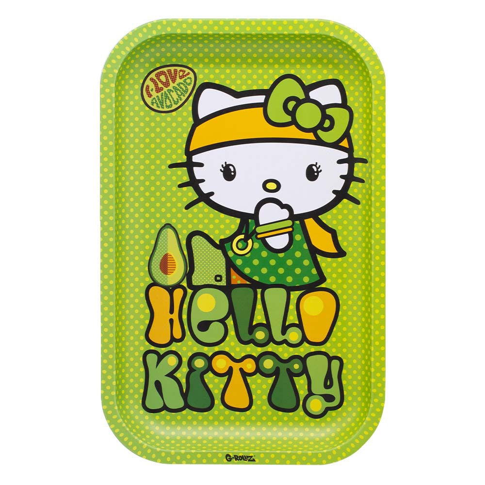 HELLO KITTY "AVOCADO" METAL ROLLING TRAY BY G-ROLLZ - MEDIUM