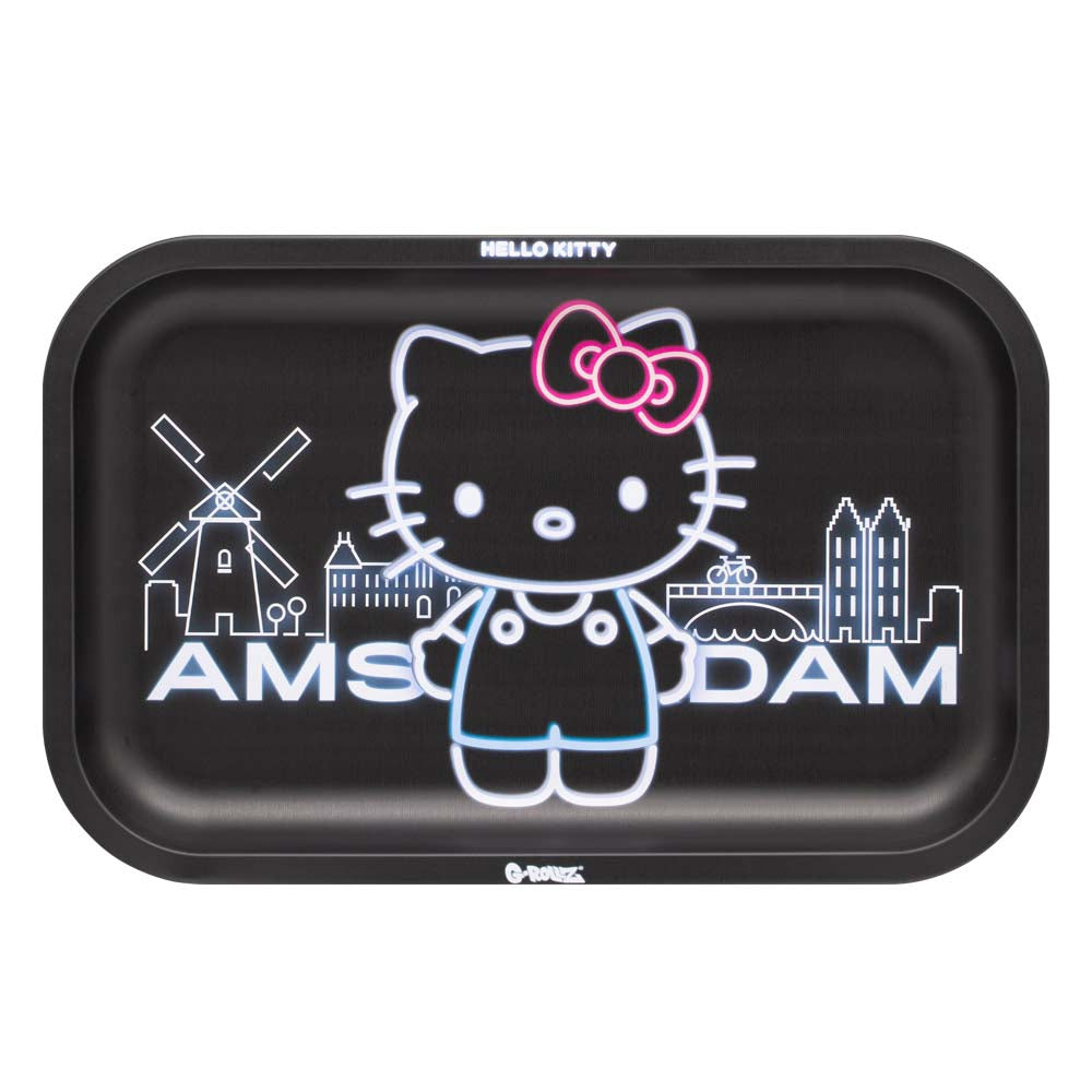 HELLO KITTY "NEON AMSTERDAM" METAL ROLLING TRAY BY G-ROLLZ - SMALL OR MEDIUM