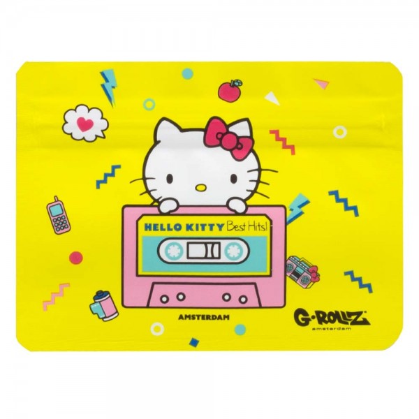 HELLO KITTY SMELL PROOF BAG - CASSETTE KITTY DESIGN BY G-ROLLZ - 105x80mm