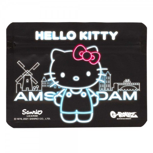 HELLO KITTY SMELL PROOF BAG - NEON KITTY DESIGN BY G-ROLLZ - 105x80mm