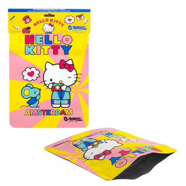 HELLO KITTY SMELL PROOF BAG - CAMERA KITTY DESIGN BY G-ROLLZ - 100x125mm