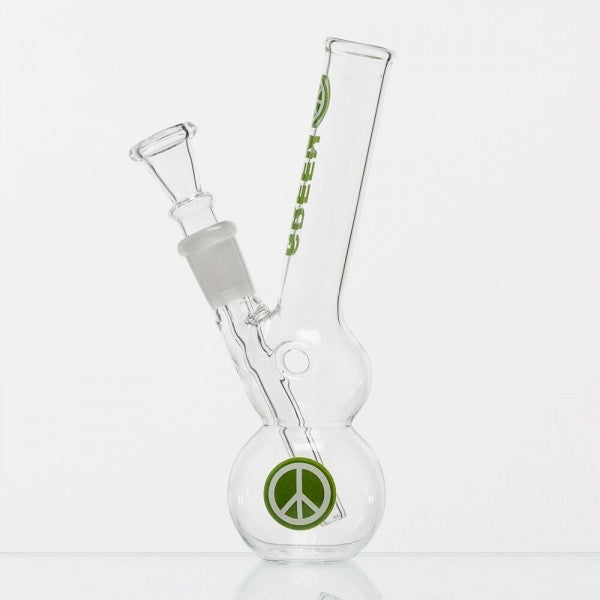 GREENLINE 14cm GLASS BONG - GREEN PEACE LG01