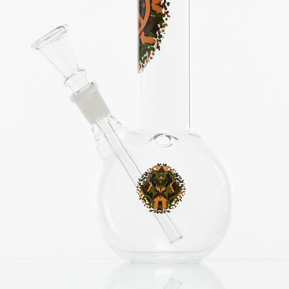 GREENLINE 21cm GLASS BONG - CAMO PEACE SIGN