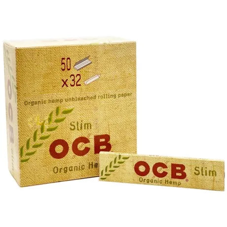 OCB ORGANIC HEMP KINGSIZE SLIM ROLLING PAPERS AND TIPS (CONNOISSEUR)