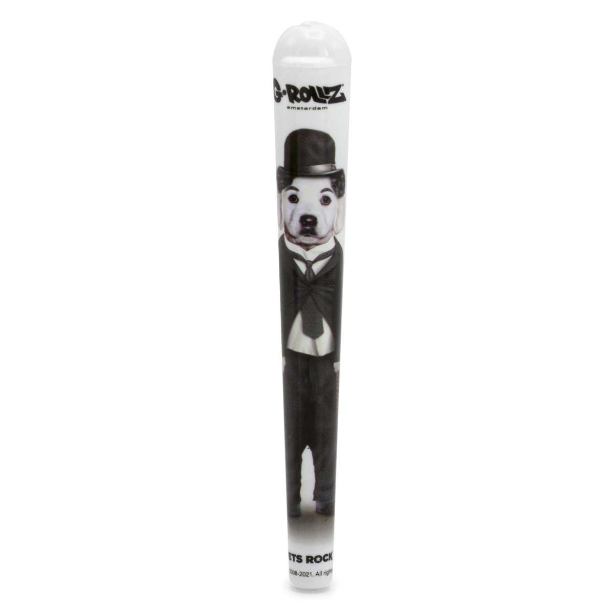 PETS ROCK DOOB TUBE KINGSIZE JOINT HOLDER "CHARLIE CHAPLIN DOG" G-ROLLZ