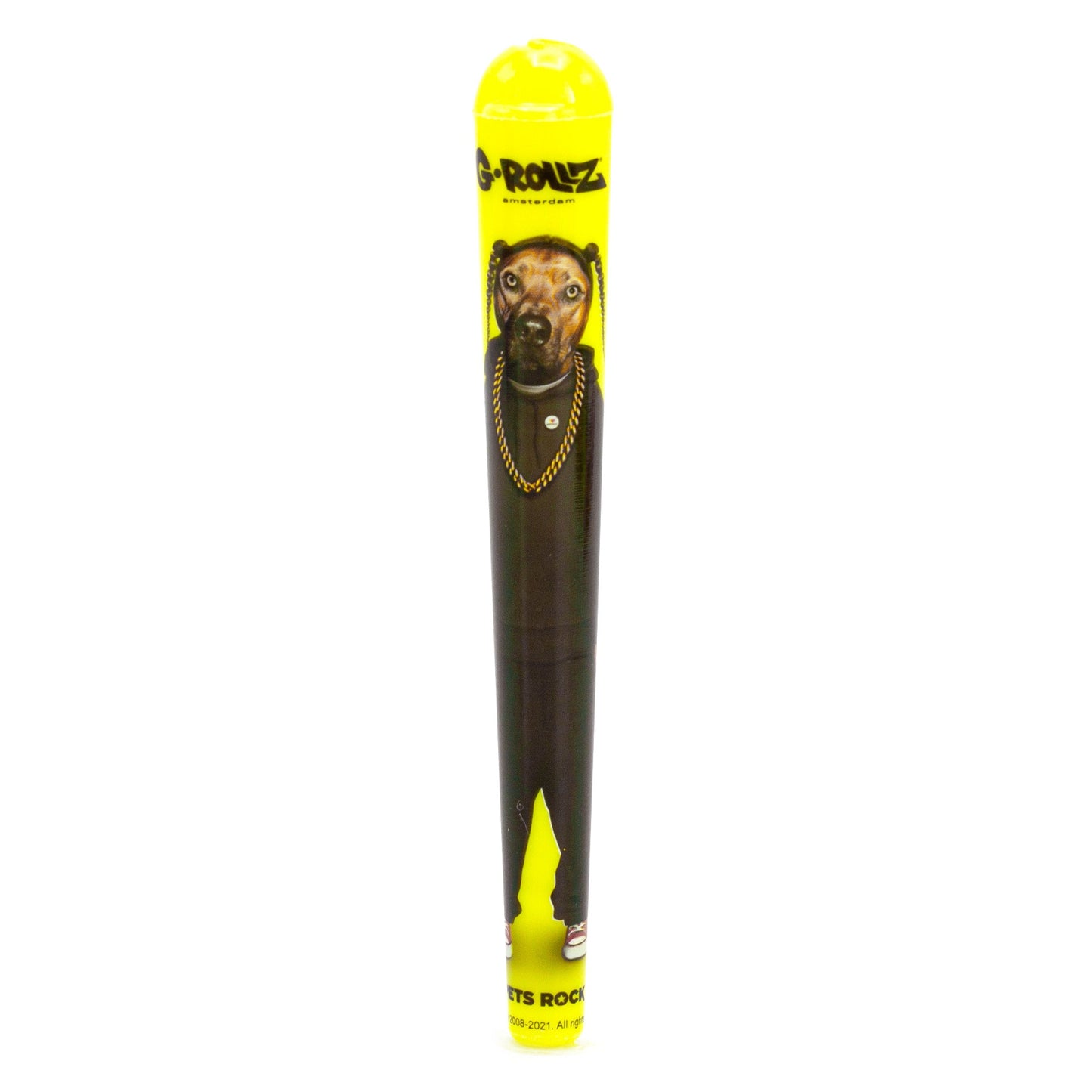 PETS ROCK DOOB TUBE KINGSIZE JOINT HOLDER "YELLOW SNOOP DOG" G-ROLLZ