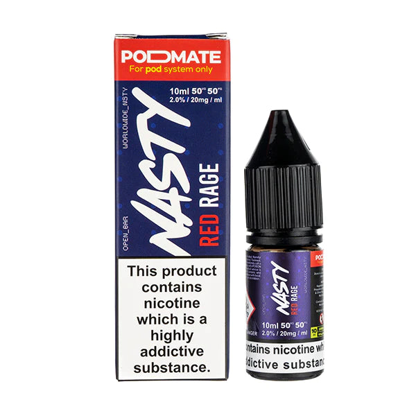 NASTY SALT - RED RAGE 10ml NIC SALT - PODMATE RANGE