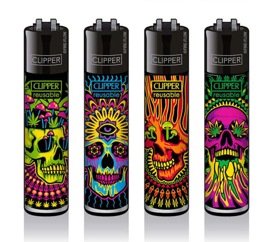 CLIPPER LIGHTERS - TRIPPY SKULLS