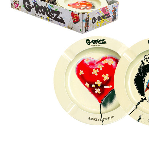 G-ROLLZ BANKSY GRAFFITI ASHTRAY - HEART BALLOON