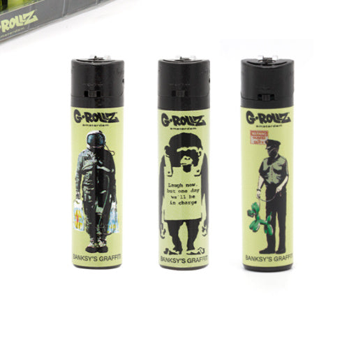 G-ROLLZ BANKSY GRAFFITI LIGHTERS - WORLD ISSUES DESIGNS