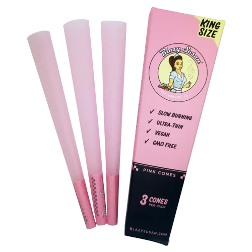 BLAZY SUSAN KINGSIZE SLIM PINK CONES - 3 PER PACK