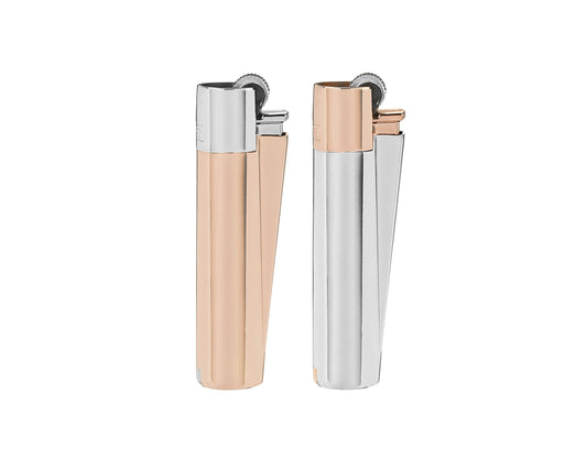 METAL CLIPPER LIGHTER - ROSE GOLD AND SILVER