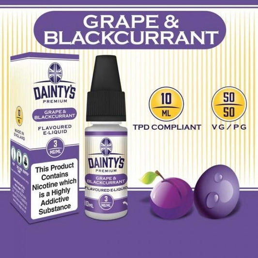 DAINTY'S 10ml - GRAPE AND BLACKCURRANT 50/50 E-LIQUID