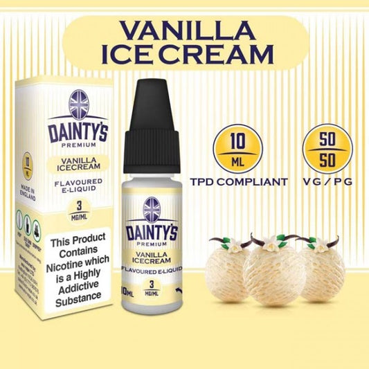 DAINTY'S 10ml - VANILLA ICE CREAM 50/50 E-LIQUID