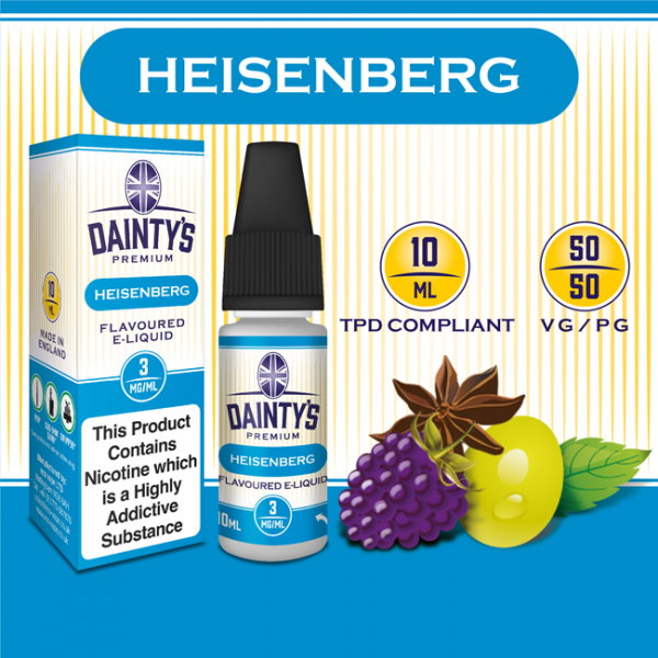 Dainty's Heizenberg Premium E-Liquids - Vape Store UK Redeyeheadshop.co.uk Dainty's Heizenberg Premium E-Liquids - Vape Store UK Redeyeheadshop.co.uk