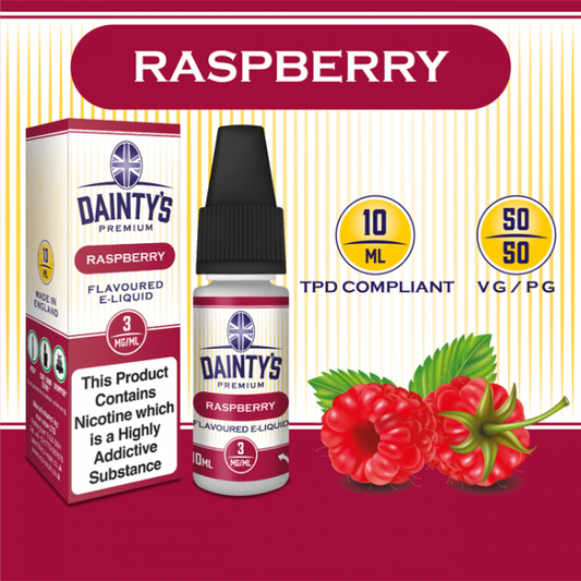 DAINTY'S 10ml - RASPBERRY 50/50 E-LIQUID