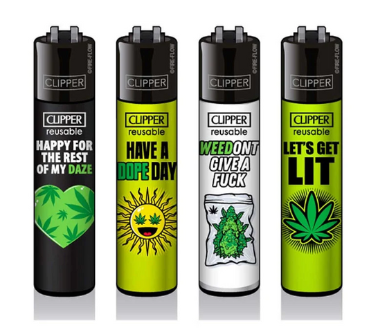 CLIPPER LIGHTERS - WEED PHRASES - LETS GET LIT