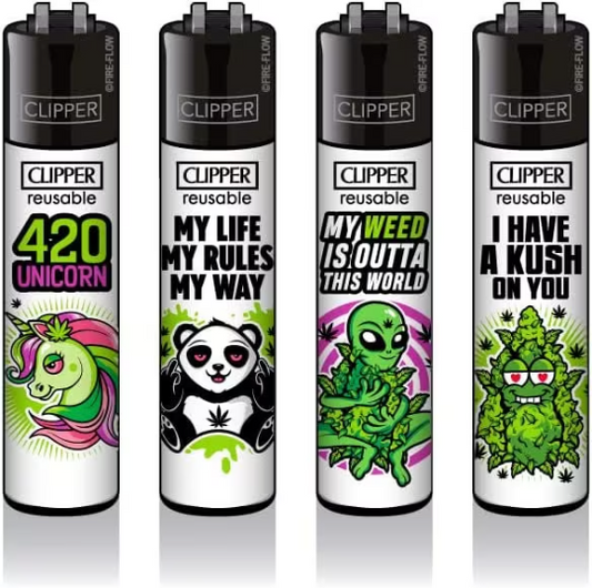 CLIPPER LIGHTERS - 420 SERIES - PANDA ALIEN UNICORN etc