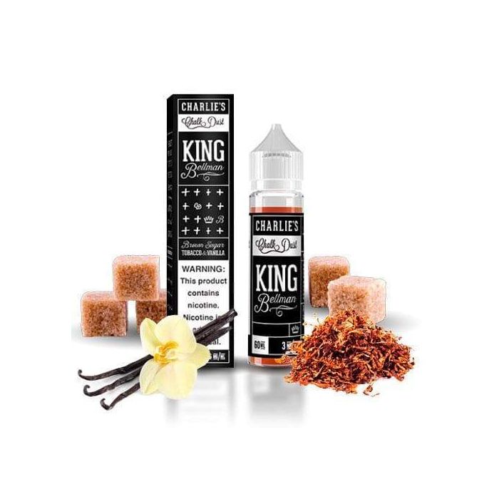 KING BELLMAN - BROWN SUGAR TOBACCO VANILLA - CHARLIES CHALK DUST BLACK LABEL 50ml SHORTFILL